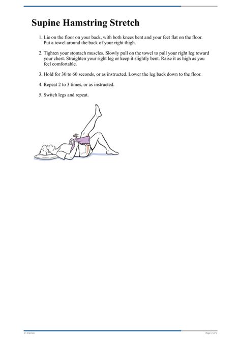 PDF - Supine Hamstring Stretch - HealthClips Online