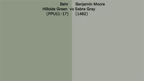 Behr Hillside Green Ppu Vs Benjamin Moore Sabre Gray Side