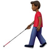 Man With White Cane Medium Dark Skin Tone Emoji