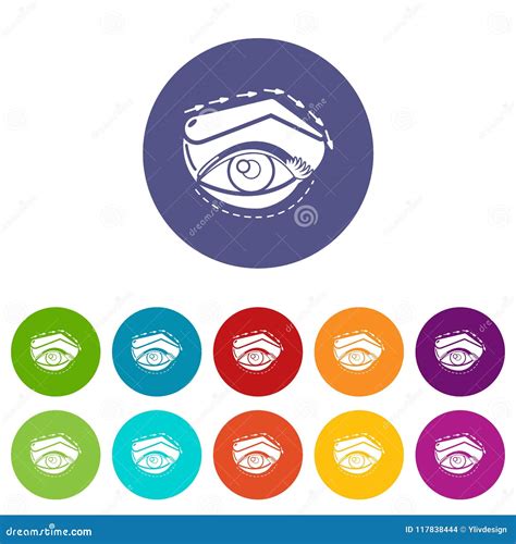 Eyelid Elevation Icons Set Vector Color Stock Vector Illustration Of