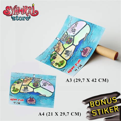 Jual Peta Map One Piece Skypiea Wano Kuni Shopee Indonesia