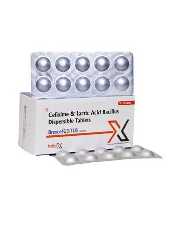 Cefixime And Lactic Acid Bacillus Dispersible Tablets 200 Mg