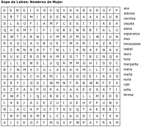 Sopa De Letras De Nombres De Personas Para Imprimir Sopa De Letras