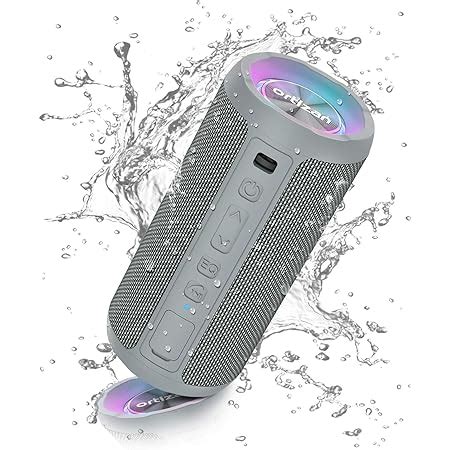 Ortizan Altavoz Bluetooth Potente Portatil X P Gris Con Luz Led De