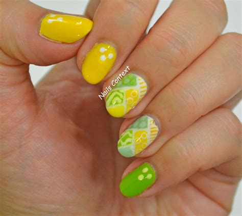 Nails Context Green And Yellow