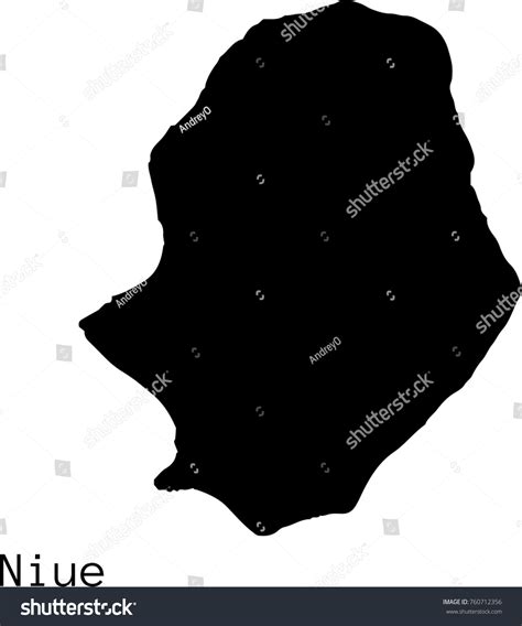 Black Niue Map Vector Silhouette Vector De Stock Libre De Regal As