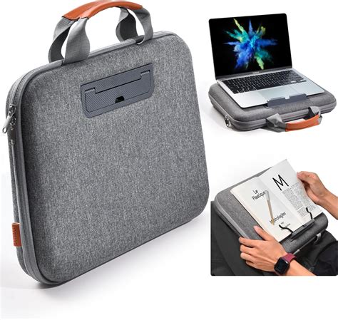 Nauttxon Hard Laptop Case 14 Inch 2 In 1 Laptop Bag Lap Desk With Stopper And Book