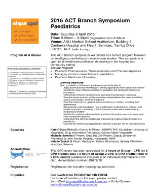 Fillable Online Cpd Shpa Org Paediatrics Cpd Shpa Org Fax Email Print