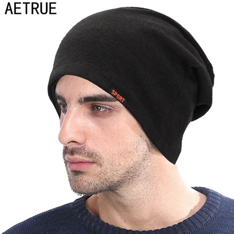 AETRUE Skullies Beanies Scarf Men Knitted Hat Women Winter Hats For Men