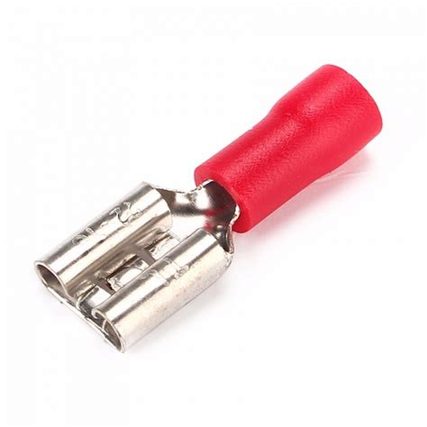 Terminal Pre Isolado Femea 1 5mm FDD1 25 250 Vermelho Kit c 100pçs