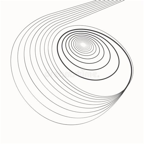 Spiral Lines To Horizon Abstract Striped Vector Background Stock