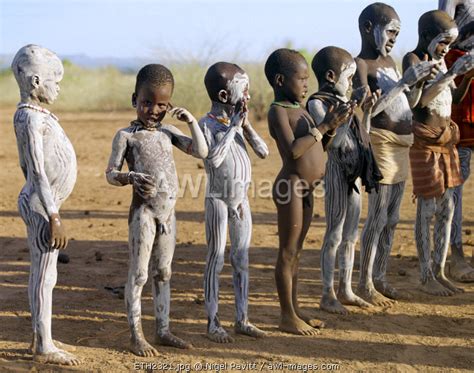 Awl Ethiopia Nyagatom Boys Enjoy Participating In A Dance In The Late Afternoon