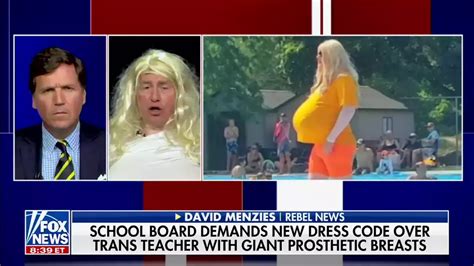 Tucker Carlson Guest Dresses As Trans Teacher With Giant Prosthetic