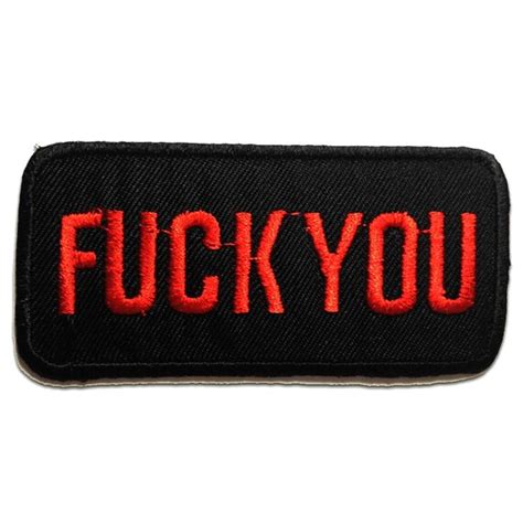 Iron On Patches Fuck You Biker Black 9x43cm Etsy