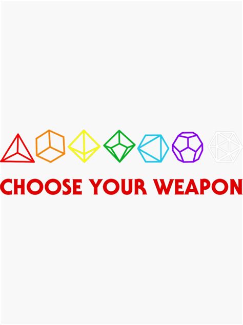 Choose Your Weapon Dice D Nerdy Gay Pride Lgbt Gamer Sticker For