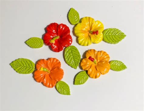 Happy Hibiscus Ceramic Flower Tiles Etsy