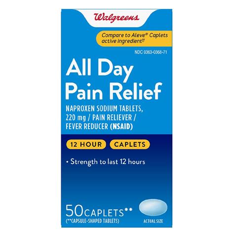 Walgreens All Day Pain Relief Naproxen Sodium Caplets 220 Mg Walgreens