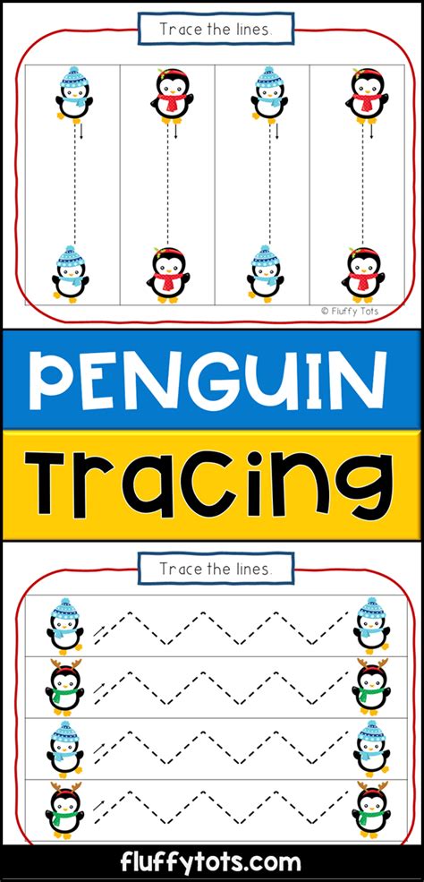 Penguin Tracing Sheets For Preschool And Pre K Writing Activities For