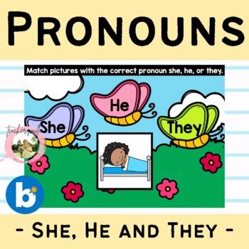 Spring Butterfly Boom Cards Pronouns She He And They By Teachersville