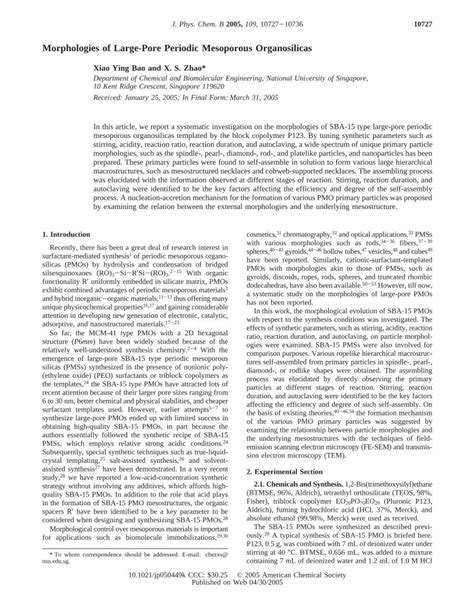 PDF Morphologies Of Large Pore Periodic Mesoporous Organosilicas