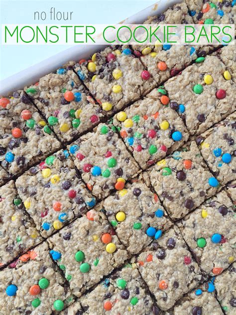 No Flour Monster Cookie Bars Monster Cookie Bars Gluten Free