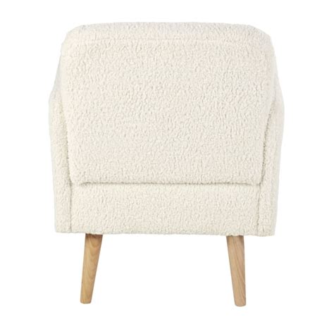 Fauteuil Bouclettes Blanches Et Pieds En Bois De H Tre Honey Maisons