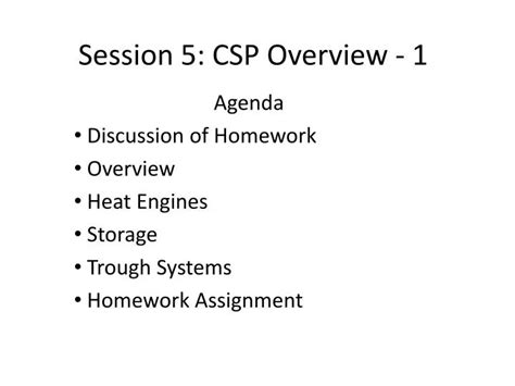 Ppt Session 5 Csp Overview 1 Powerpoint Presentation Free