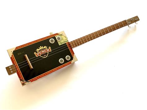 Cigar Box Guitar Punch Box Electro Acoustic Volume And Fretboard