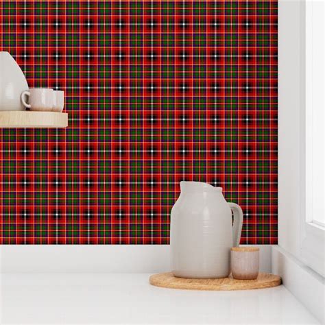 Tiny Scottish Clan Innes Tartan Plaid Wallpaper Spoonflower