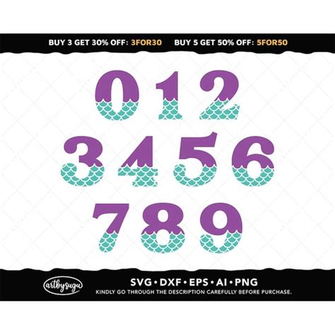 Mermaid Birthday Svg Mermaid Number Svg Mermaid Birthday N Inspire