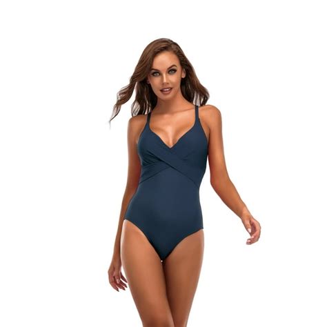 Crisscross Halter Neck Open Back One Piece Swimsuit