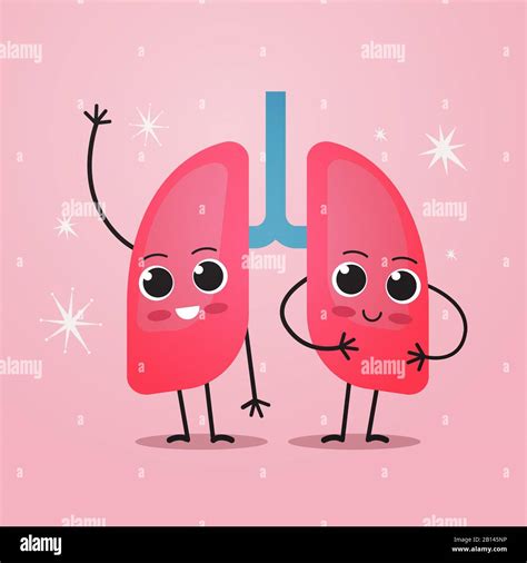 Cute Lungs Characters Funny Human Internal Mascot Organ Anatomy