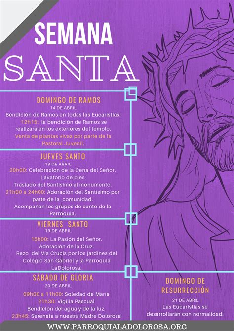 Actividades De Semana Santa Parroquia La Dolorosa