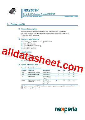 NX2301P Datasheet PDF Nexperia B V All Rights Reserved