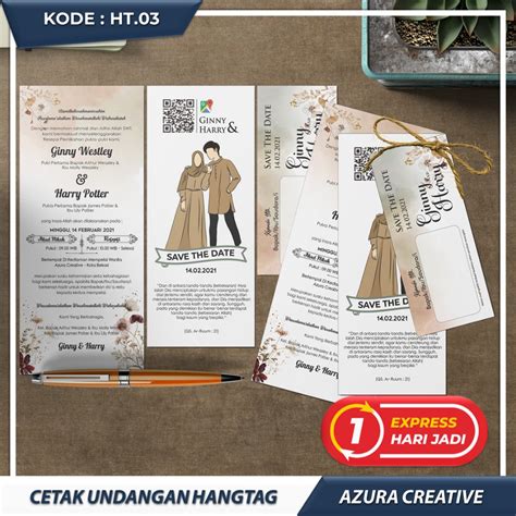 Jual Cetak Undangan Pernikahan Hangtag Hang Tag Tali Rami Custom