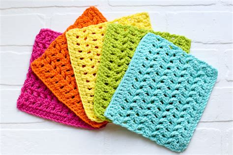 Crochet Dishcloth Herringbone Pattern - Sugar Bee Crafts