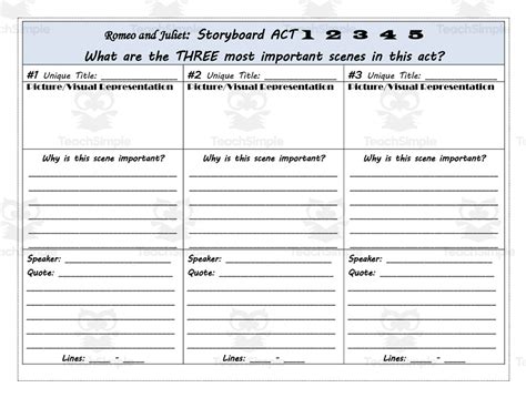 Romeo And Juliet Storyboard By Teach Simple