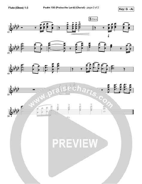 Psalm 150 Praise The Lord Choral Anthem Satb Flute Oboe Sheet Music