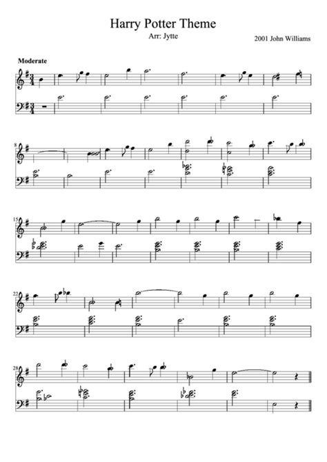 Harry Potter Theme Piano Sheet Music Printable Pdf Download