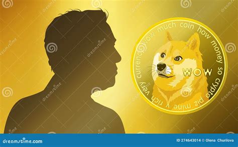 Elon Musk and Dogecoin. Profile Portrait of Elon Musk Editorial Stock ...