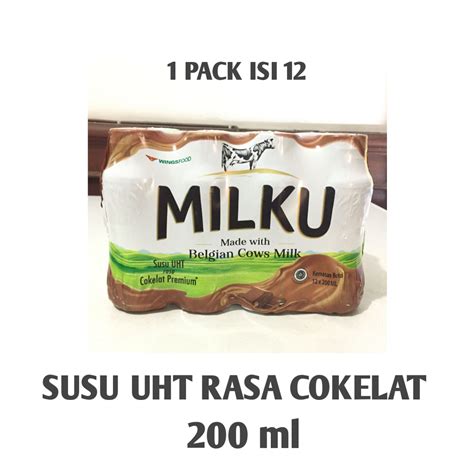 Jual MILKU SUSU UHT RASA COKELAT 200 Ml 1 PACK ISI 12 Shopee Indonesia