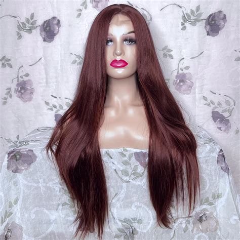 Chestnut Brown Lace Front Wig Approx 30” Center Depop