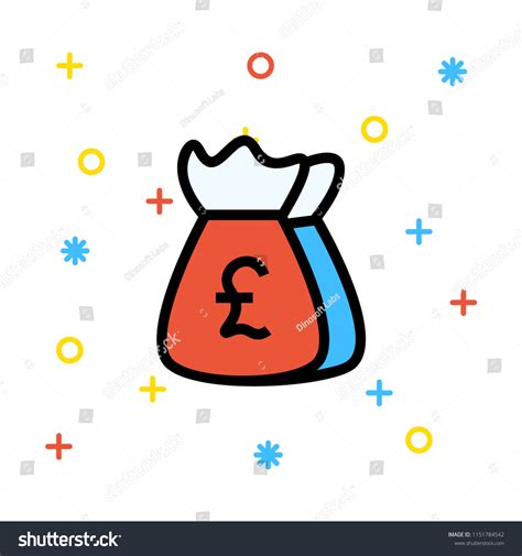 Saving Pound Bag Royalty Free Stock Vector 1151784542
