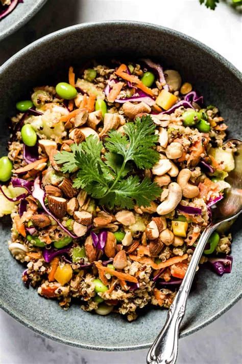 Crunchy Thai Quinoa Salad Recipe W Peanut Dressing Vegan