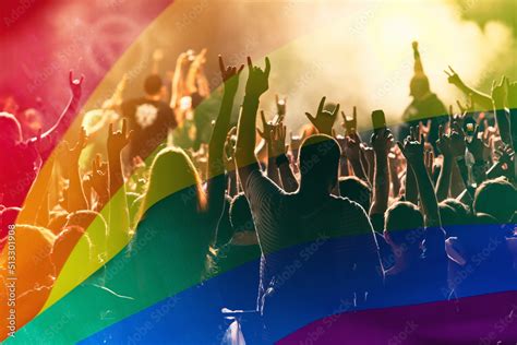 Gay Parade With LGBT Flag Stock Photo Adobe Stock