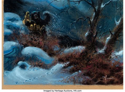 The Fox And The Hound Bear Fight Scene Original Concept Art By Mel