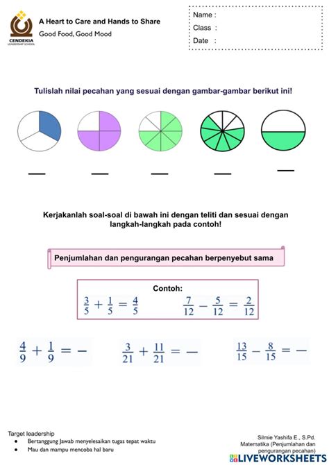 Detail Contoh Penjumlahan Dan Pengurangan Pecahan Koleksi Nomer 18