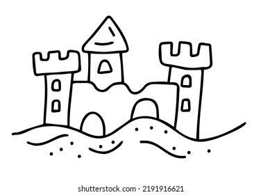 Sandcastle Clipart Black And White