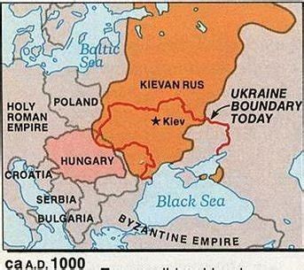 Mapa Rusi Kijowskiej w 1000 roku Księstwo Moskiewskie jeszcze wtedy