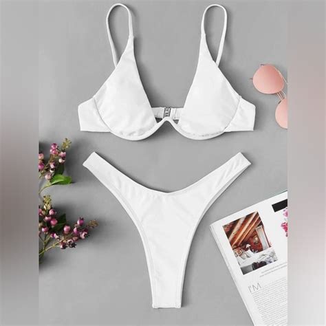 Sheike Swim Shein Mono Bikini Set Underwired Bra High Cut Bottom